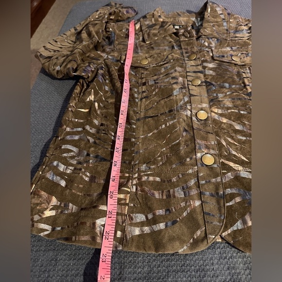 Toni Morgan Vintage 80’s Suede/Metallic Jacket Sz S Grunge Whimsigoth Steampunk - Picture 10 of 12